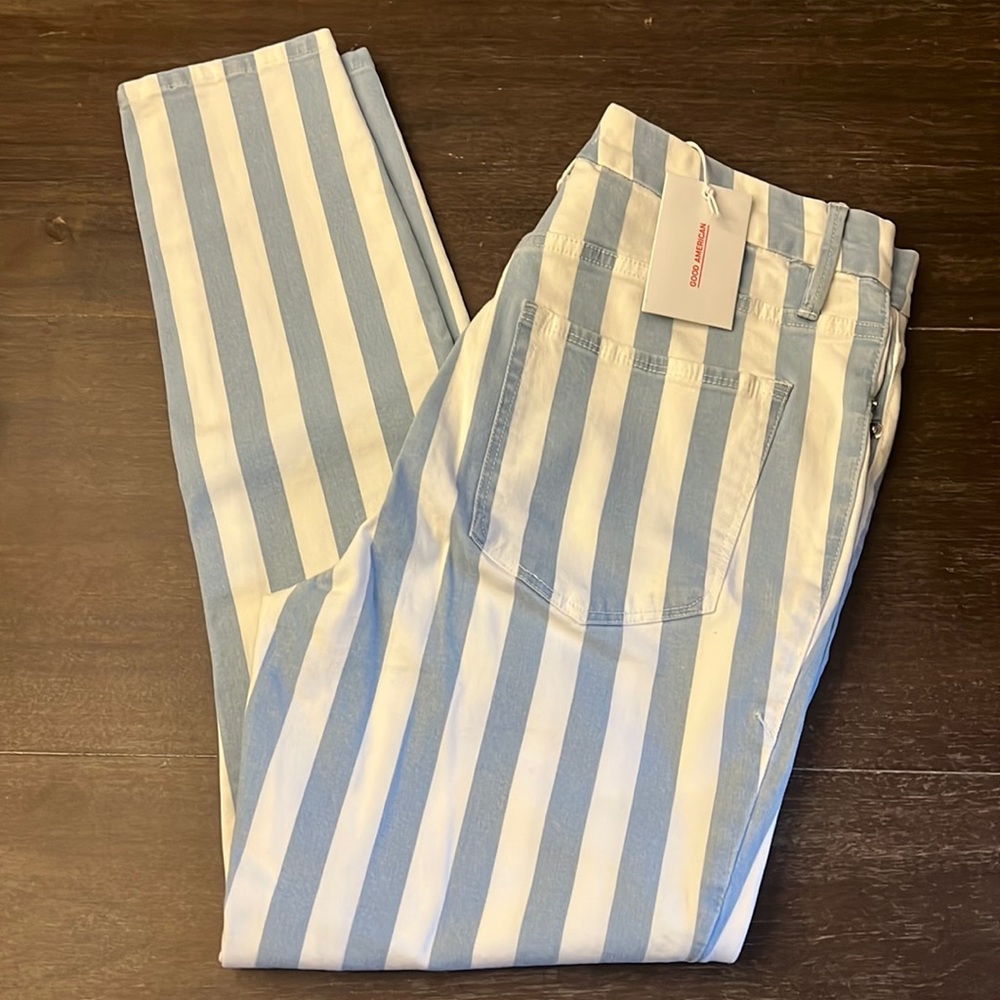 Good American striped jeans